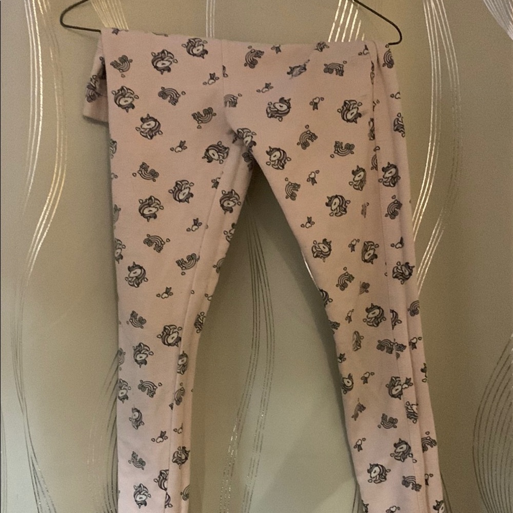 Playful Pink Unicorn Print Leggings